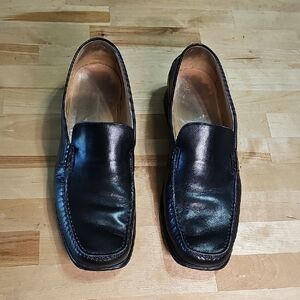 ​👞 ​Johnston & Murphy Black Leather Slip-On Loafers Moc Toe Size 12 M